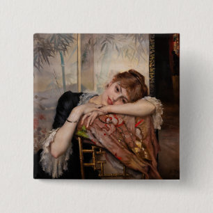 Badge Carré 5 Cm Albert Edelfeel - La Parisienne / Virginie