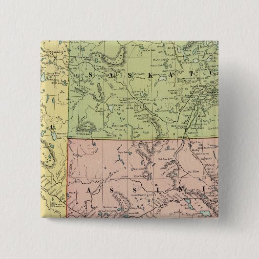 Badge Carré 5 Cm Alberta, Saskatchewan (Devant)