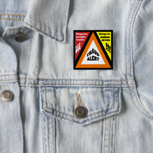Badge Carré 5 Cm Alerte de fraude