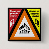 Badge Carré 5 Cm Alerte de fraude (Devant)