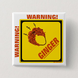 Badge Carré 5 Cm Alerte de gingembre !