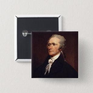 Badge Carré 5 Cm Alexander Hamilton : père fondateur des États-Unis