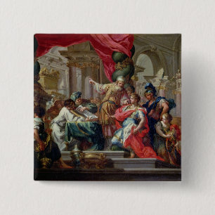 Badge Carré 5 Cm Alexandre le grand dans le temple de Jérusalem