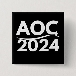 Badge Carré 5 Cm alexandria ocasio cortez 2024, aoc 2024, aoc butto