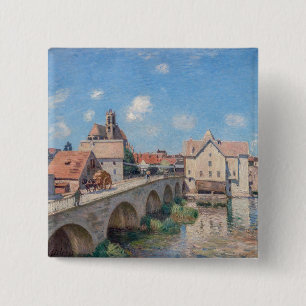 Badge Carré 5 Cm Alfred Sisley - Le Pont de Moret