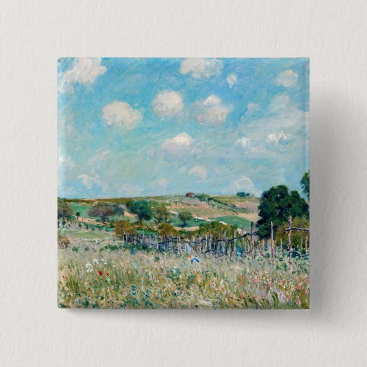 Badge Carré 5 Cm Alfred Sisley - Le pré (Devant)