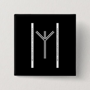 Badge Carré 5 Cm Algiz BW Button (Round)