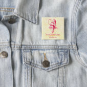 Badge Carré 5 Cm Alice au pays des merveilles (En situation)