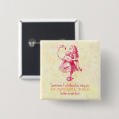 Badge Carré 5 Cm Alice au pays des merveilles (Devant & derrière)