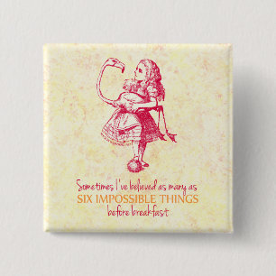 Badge Carré 5 Cm Alice au pays des merveilles