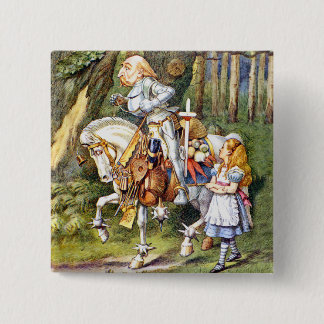 Badge Carré 5 Cm Alice rencontre le chevalier blanc au pays des mer