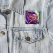 Badge Carré 5 Cm ALIEN NEREIDE /NYMPH D'EAU, ROSE SEASHELL Sci-Fi (En situation)