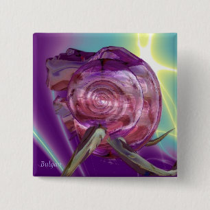 Badge Carré 5 Cm ALIEN NEREIDE /NYMPH D'EAU, ROSE SEASHELL Sci-Fi