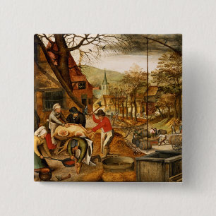 Badge Carré 5 Cm Allégorie d'automne