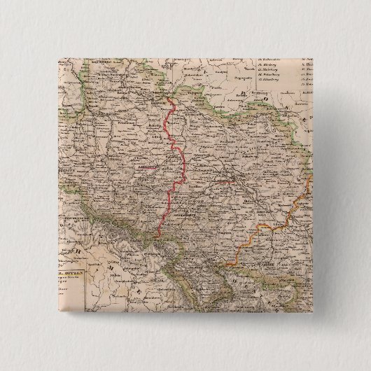 Badge Carré 5 Cm Allemagne, Pologne (Devant)