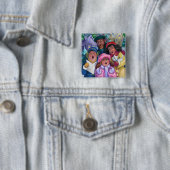 Badge Carré 5 Cm Aller à une illustration de covoiturage (En situation)