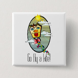 Badge Carré 5 Cm Allez voler un cerf-volant 7
