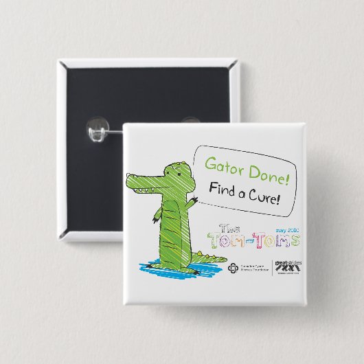 Badge Carré 5 Cm Alligator fait ! (Devant & derrière)