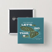 Badge Carré 5 Cm Alligator - Le Lotus Blanc (Devant & derrière)