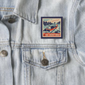 Badge Carré 5 Cm Allons en bateau (En situation)