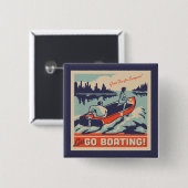 Badge Carré 5 Cm Allons en bateau (Devant & derrière)