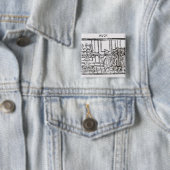 Badge Carré 5 Cm Allumage du Menorah (En situation)