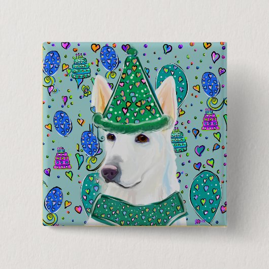 BADGE CARRÉ 5 CM ALMAN SHEPHERD (Devant)