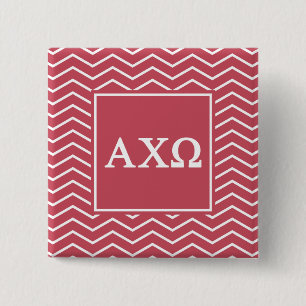 Badge Carré 5 Cm Alpha Chi Omega Motif Chevron