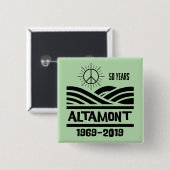 Badge Carré 5 Cm Altamont Speedway 1969-2019 50th Anniversary (Devant & derrière)