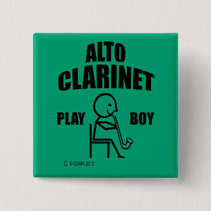 Badge Carré 5 Cm Alto Clarinet Jouer Garçon