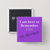 Badge Carré 5 Cm ALZ Purple Alzheimers Sensibilisation aux maladies (Devant & derrière)