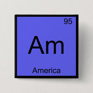 Badge Carré 5 Cm Am - Amérique T-shirt symbole d'élément de chimie