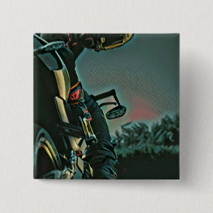 Badge Carré 5 Cm amant de course de moto cadeau