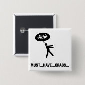 Badge Carré 5 Cm Amant de crabe (Devant & derrière)