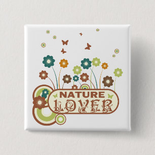 Badge Carré 5 Cm Amant de nature floral