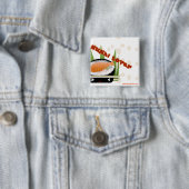 Badge Carré 5 Cm Amant de sushi (En situation)