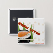 Badge Carré 5 Cm Amant de sushi (Devant & derrière)