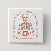 Badge Carré 5 Cm Amant en latte d'épice citrouille (Devant)