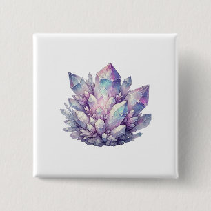 Badge Carré 5 Cm amas de quartz pastel
