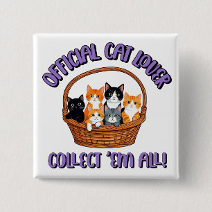 Badge Carré 5 Cm Amateur de chat officiel – Collectionnez-les tous