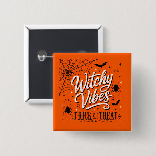 Badge Carré 5 Cm Ambiance Sorcière Halloween – Astuce de toile d'ar