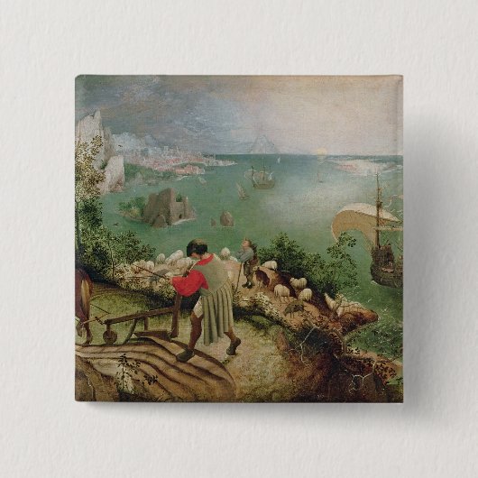 Badge Carré 5 Cm Aménagez en parc avec l'automne d'Icare, c.1555 (Devant)