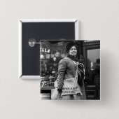 Badge Carré 5 Cm Américain Suffragette, 1910 (Devant & derrière)