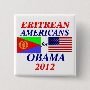 Badge Carré 5 Cm Américains érythréens pour Obama
