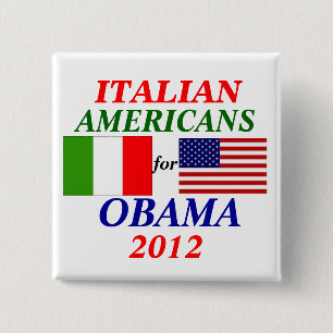 Badge Carré 5 Cm Américains italiens pour Obama