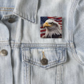 Badge Carré 5 Cm American Eagle Button (En situation)
