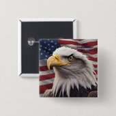 Badge Carré 5 Cm American Eagle Button (Devant & derrière)
