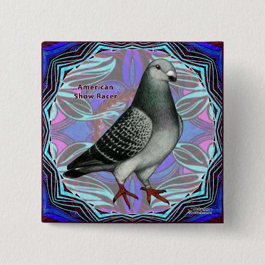 Badge Carré 5 Cm American Show Racer (Devant)