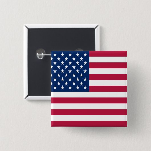 Badge Carré 5 Cm American USA Flag Pride Design-76353 (Devant & derrière)