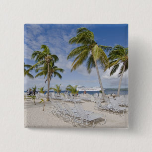 Badge Carré 5 Cm Amérique du Nord, Caraïbes, République dominicaine